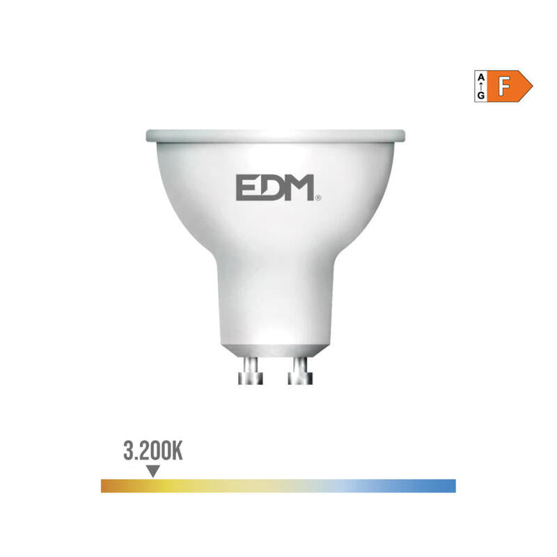 Pack De 2 Unidades - Bombilla Dicroica Led Gu10 8w 600lm 3200k Luz Calida Edm