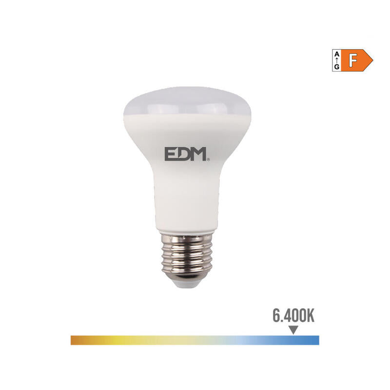Pack De 2 Unidades - Bombilla Reflectora Led R63 E27 7w 470lm 6400k Luz Fria Ø6,3x10cm Edm