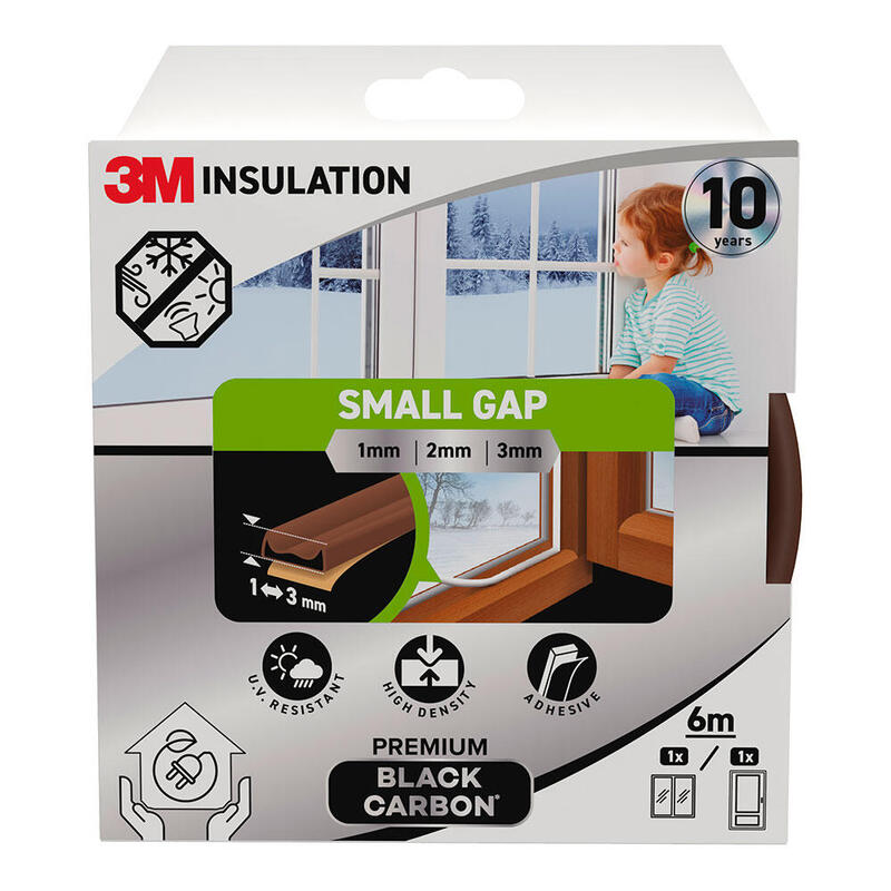 Pack De 2 Unidades - Burlete De Aislamiento Premium Para Huecos Pequeños 1-3 Mm, Marrón, 6 M