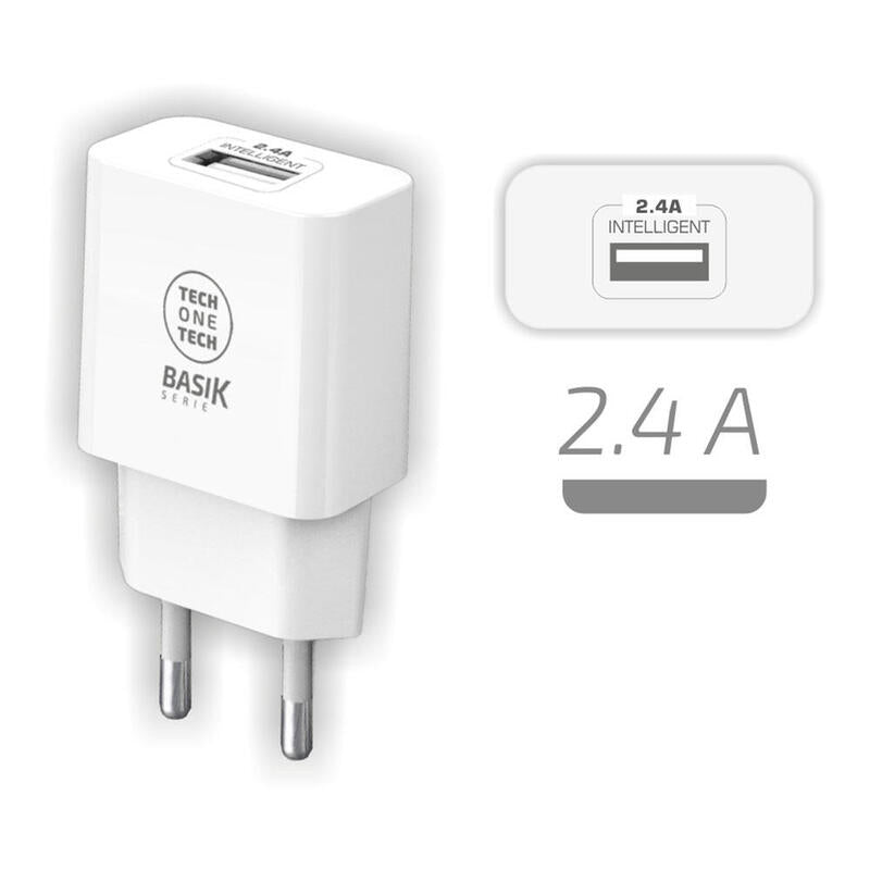 Pack De 2 Unidades - Cargador 12 W Usb-A, 2,4 A Blanco