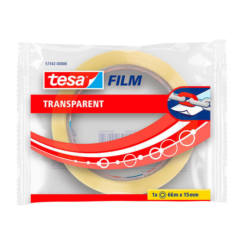 Pack De 2 Unidades - Cinta Adhesiva Transparente 15 Mm X 66 M