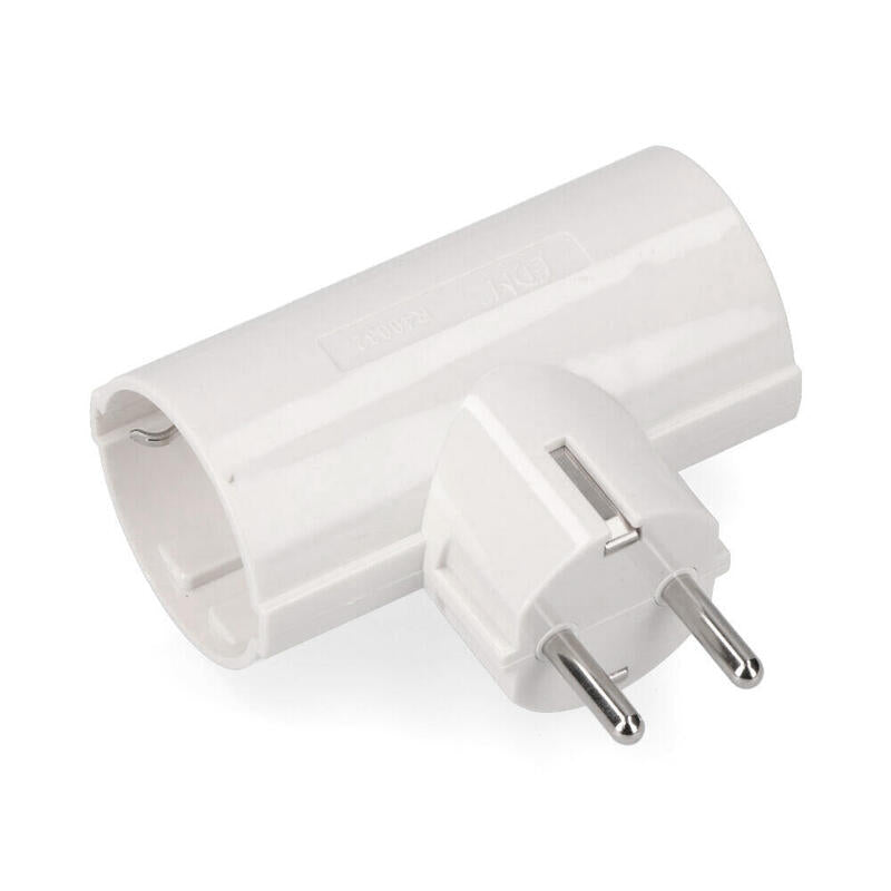 Pack De 2 Unidades - Clavija Doble De Baquelita Tipo F T/Tl 16a 250v Blanca (Envasada)