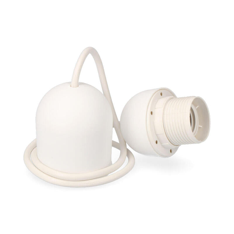 Pack De 2 Unidades - Conjunto Colgante Blanco E27 Longitud 80cm (Envasado)
