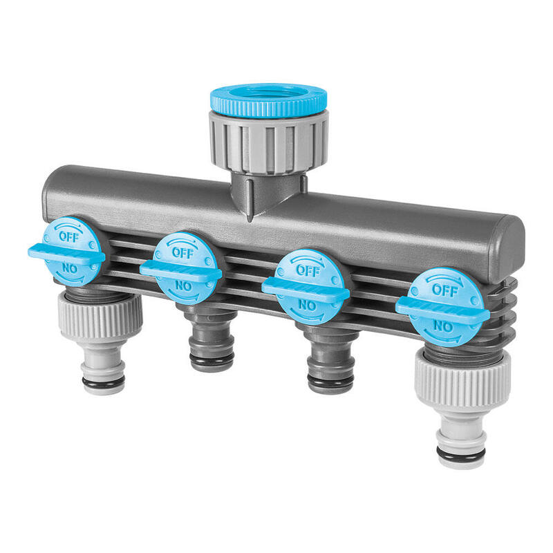 Pack De 2 Unidades - Distribuidor De 4 Vías Con Válvulas Para Grifo De Rosca Cellpro 6 Bar, ¾ Pulg Y 1 Pulg, Blister