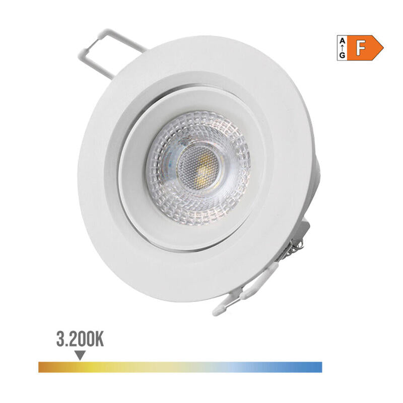 Pack De 2 Unidades - Downlight Led Empotrable Redondo 5w 3200k Luz Calida Color Blanco Ø9cm Edm