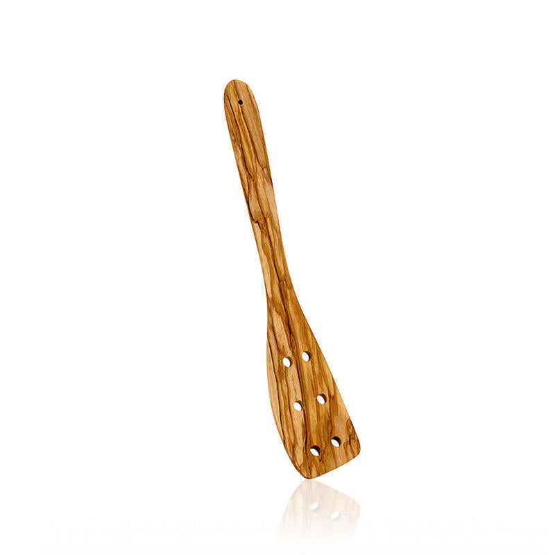 Pack De 2 Unidades - Espátula Con Agujeros De Madera De Olivo 30 Cm