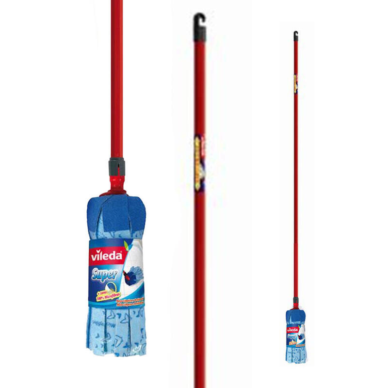 Pack De 2 Unidades - Fregona Super + 30% Microfibras + Palo Para Fregona