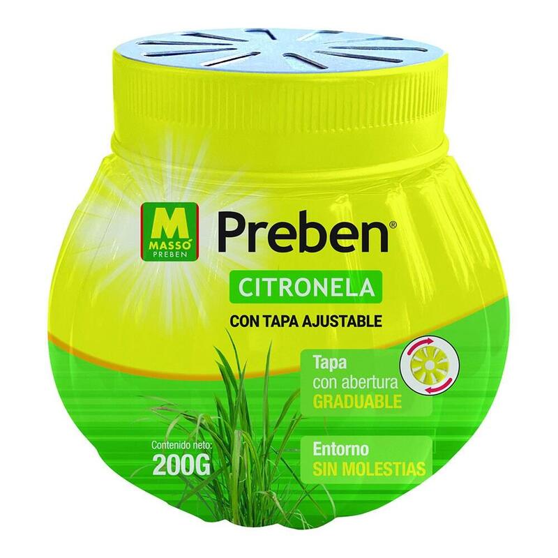 Pack De 2 Unidades - Gel Con Citronela Tapa Graduable Preben, 200 G