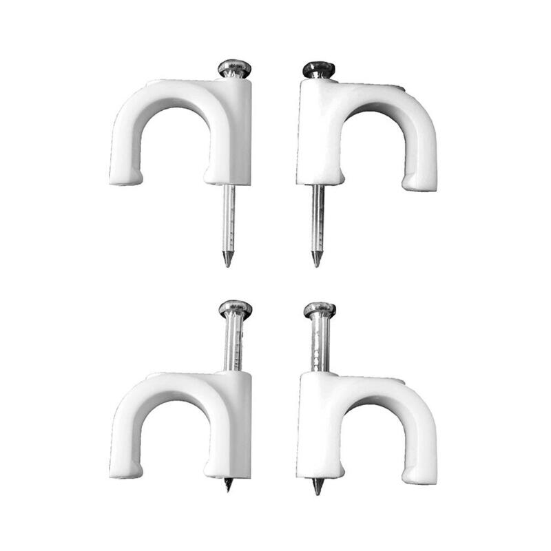 Pack De 2 Unidades - Grapa Para Cable Manguera Tubular 2 X 1,5 Mm N°07, Blanca, Caja 100 Uds