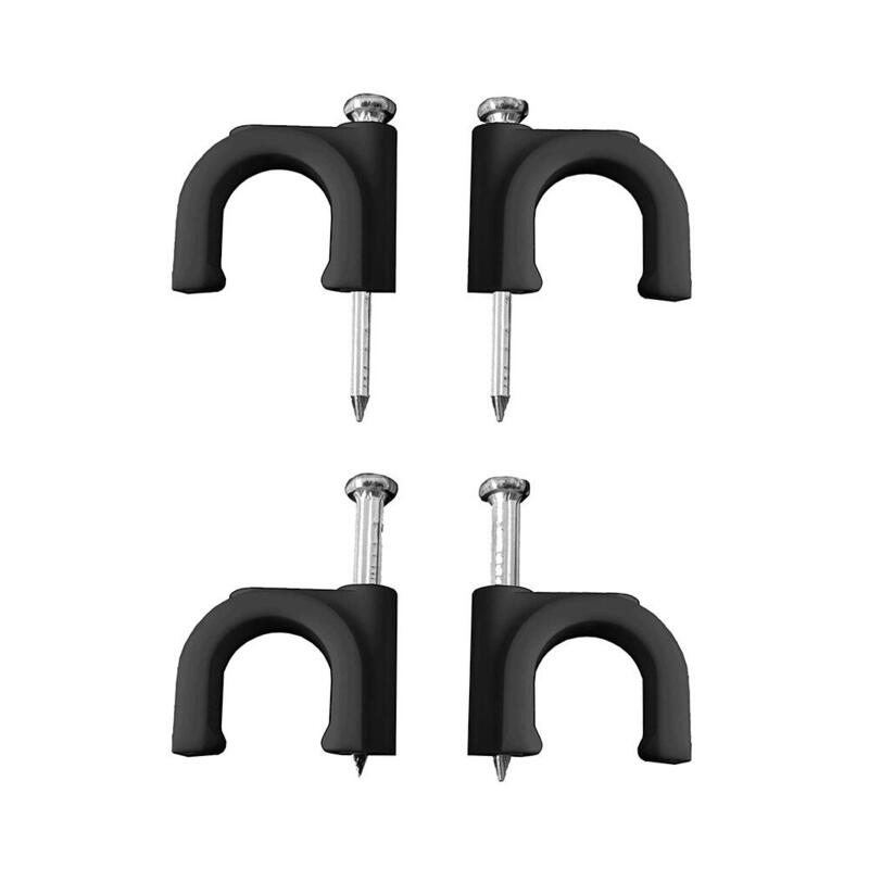 Pack De 2 Unidades - Grapa Para Cable Manguera Tubular 2 X 2,5 Mm N°08, Negra, Caja 100 Uds
