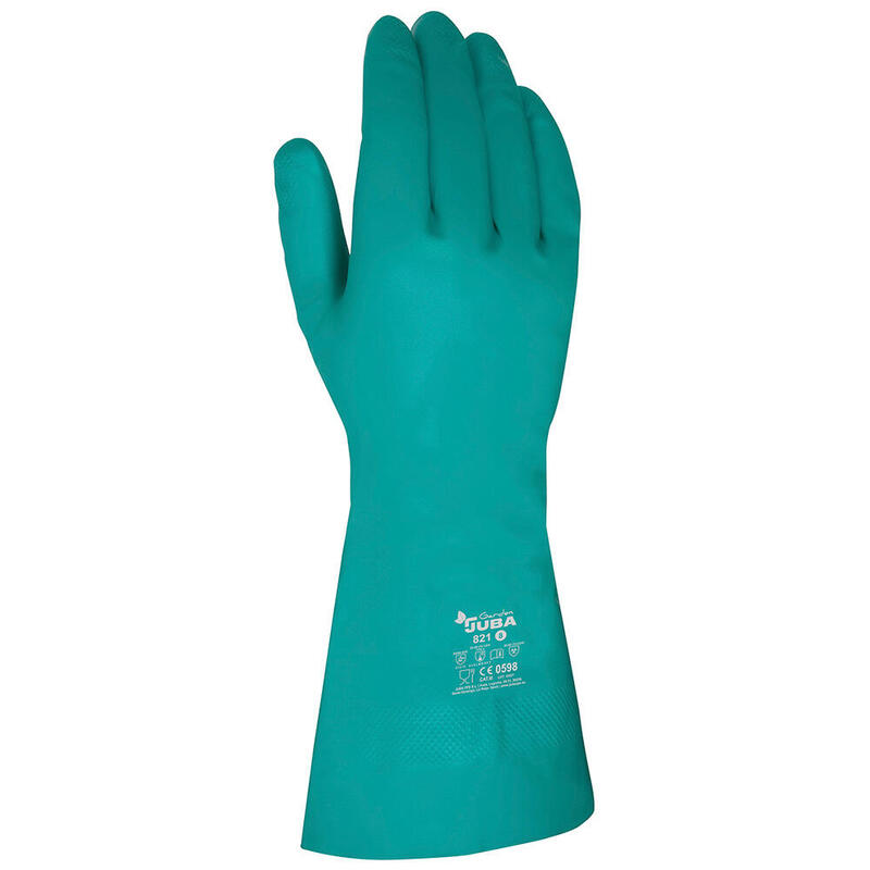 Pack De 2 Unidades - Guante Nitrilo, Flocado Interior, Fitosanitarios, Verde, T-08