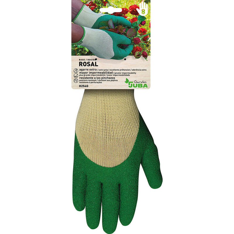 Pack De 2 Unidades - Guante Poliéster Con Palma Látex Para Jardinería, T-07