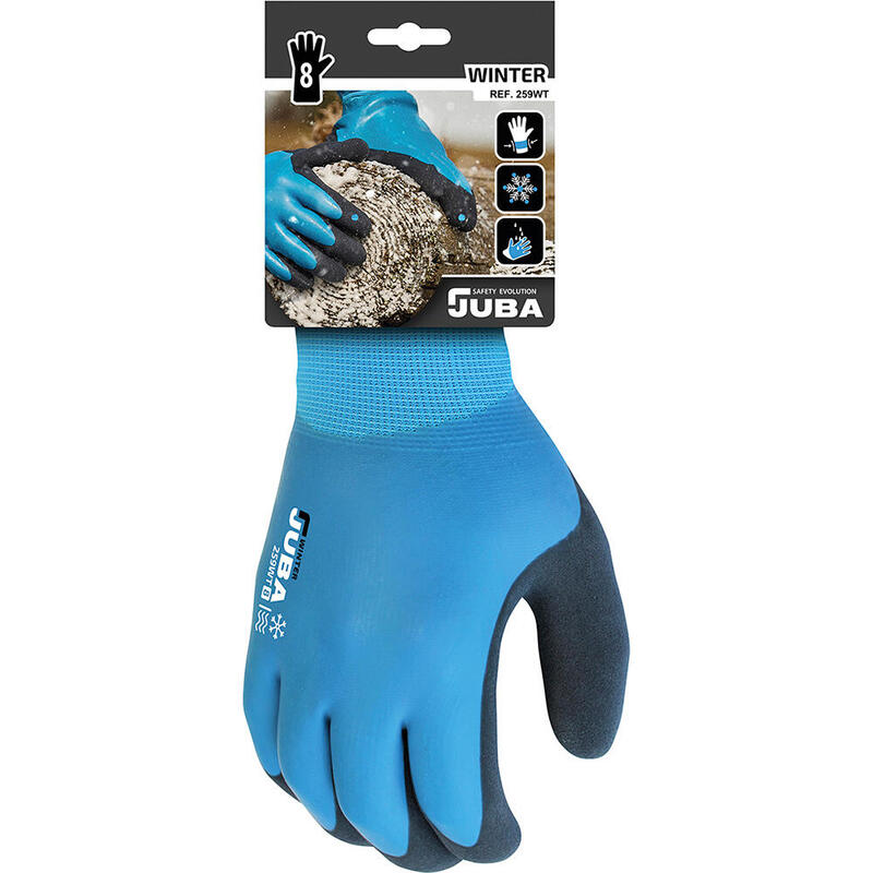 Pack De 2 Unidades - Guante Poliéster Doble Recubrimiento Látex, Trabajos En Frío, T-08