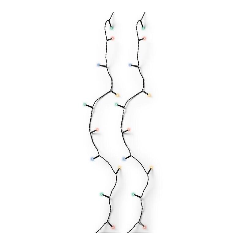 Pack De 2 Unidades - Guirnalda Multifunción, Uso Exterior, Basic, Multicolor, Cable Negro, 80 Leds, 6 M