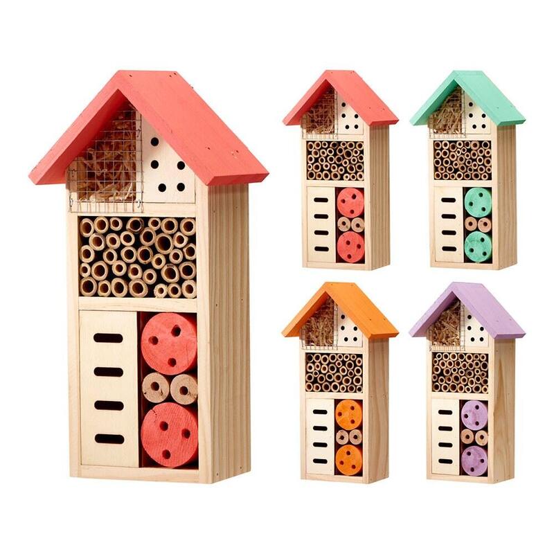 Pack De 2 Unidades - Hotel Para Insectos, Colores Surtidos, 130 X 85 X 260 Mm