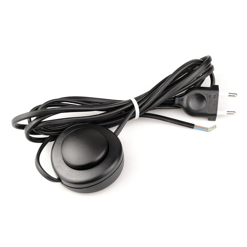 Pack De 2 Unidades - Interruptor Eléctrico De Pié Con Cable, 2,5 A 250 V, 3 M, Negro