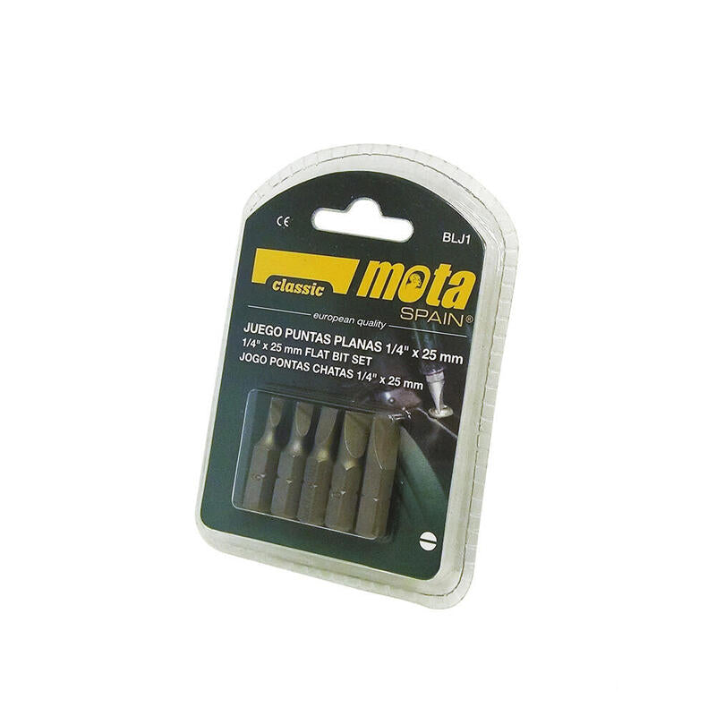 Pack De 2 Unidades - Juego Puntas Planas 1/4" 5 Unid. X 50mm Blj2 Mota