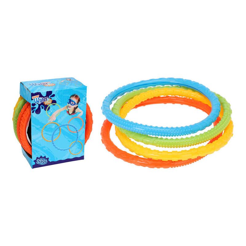 Pack De 2 Unidades - Juguetes De Buceo, Set De 4 Aros De Colores Diámetro 15cm