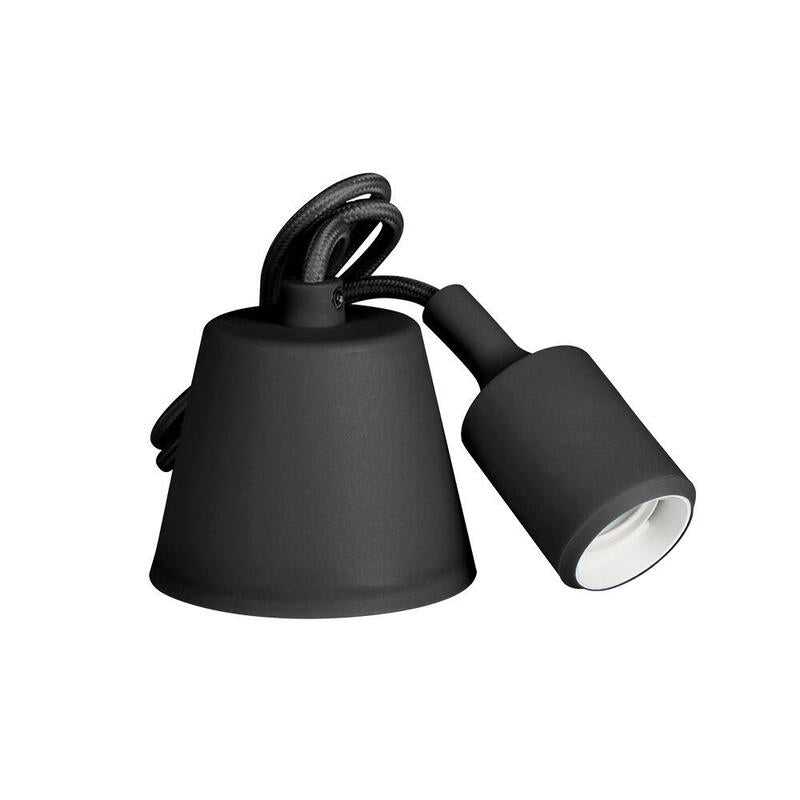 Pack De 2 Unidades - Lampara Colgante De Silicona E27 60 W Color Negro