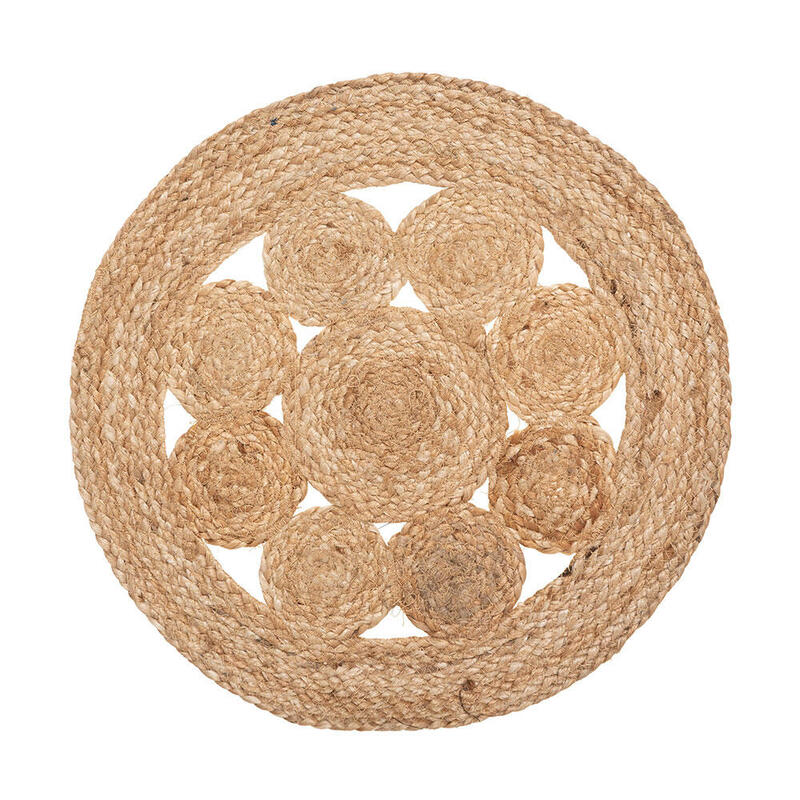 Pack De 2 Unidades - Mantel Individual De Yute Calado Ø38 Cm