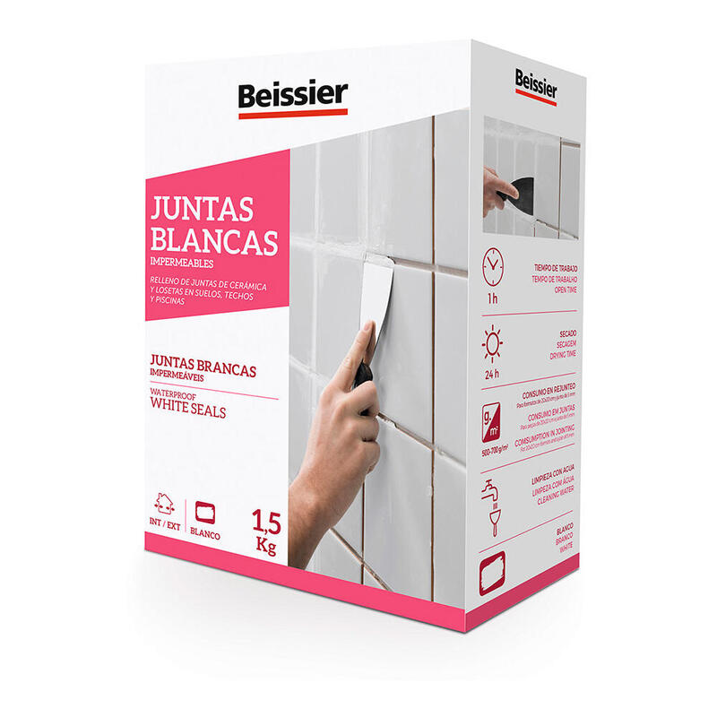 Pack De 2 Unidades - Masilla Para Juntas Blancas Impermeables 1,5 Kg