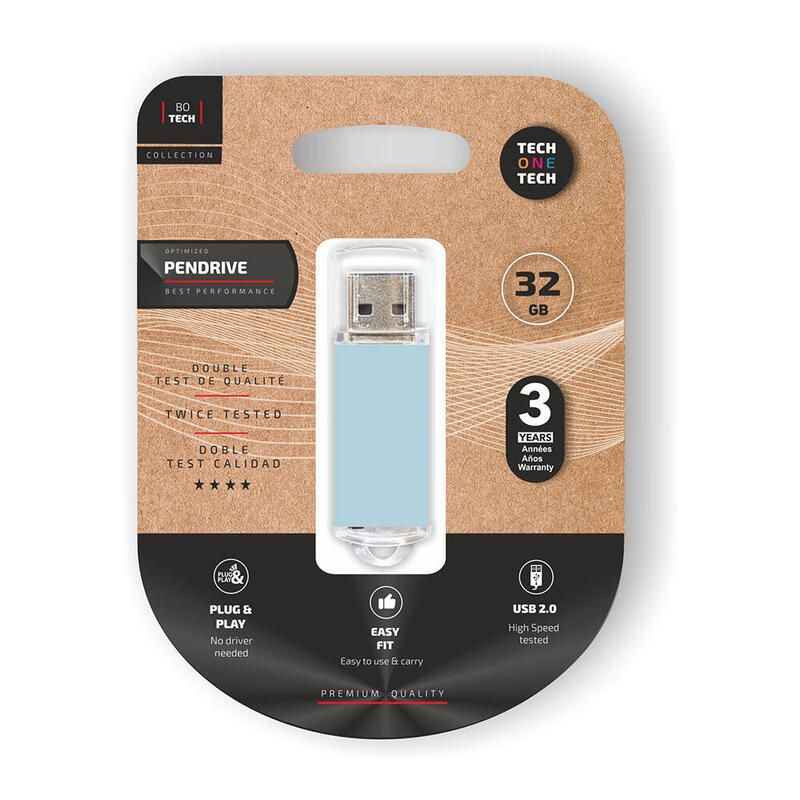 Pack De 2 Unidades - Memoria Usb Basic Blue Sky Pendrive 32 Gb