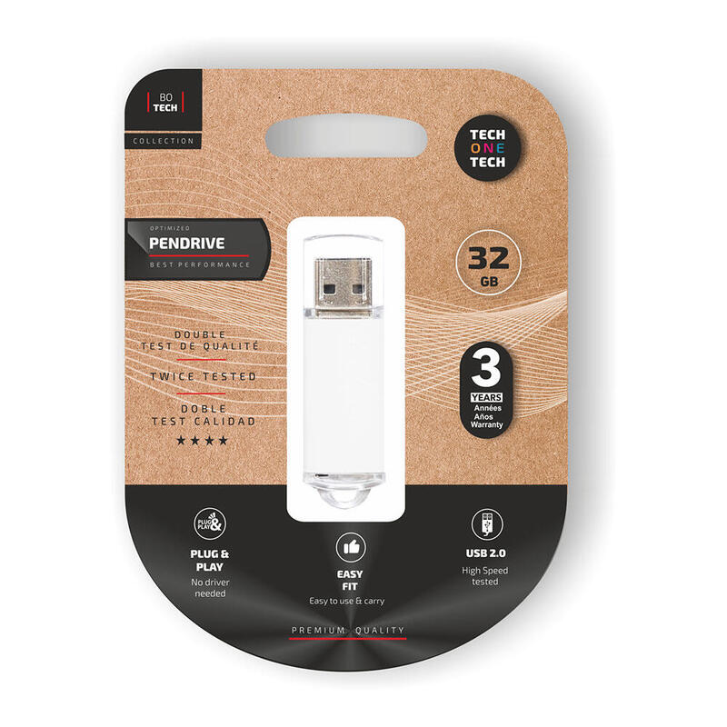 Pack De 2 Unidades - Memoria Usb Basic White Pendrive 32 Gb