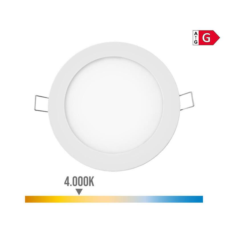 Pack De 2 Unidades - Mini Downlight Led Empotrable Redondo 6w 4000k Luz Dia. Color Blanco Ø11,7cm Edm