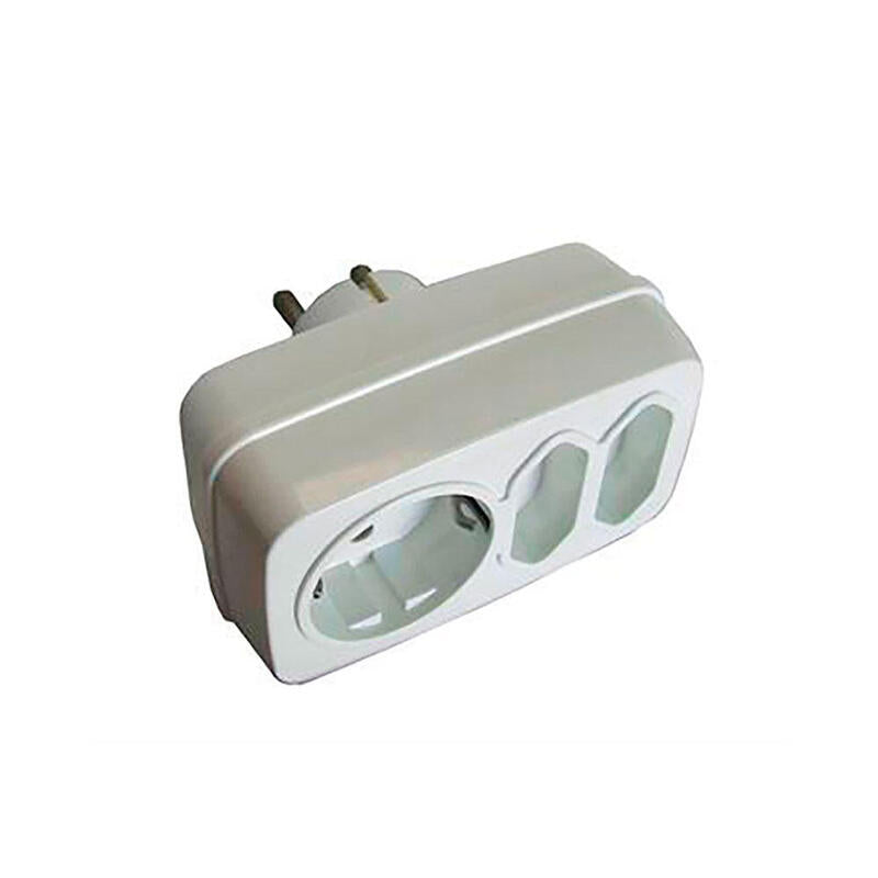 Pack De 2 Unidades - Multiconector Triple Mixto: 2 X 2p (10 A) + 2p + T (16 A) 250 V Blanco (Retractilado)