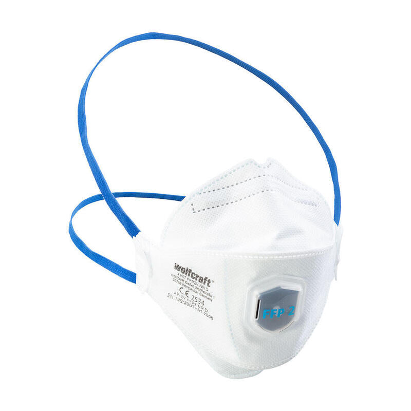 Pack De 2 Unidades - Pack 2 Mascaras Antipolvo Ffp2 Nr D Con Valvula Respiracion Y Filtro 4947000 Wolfcraft