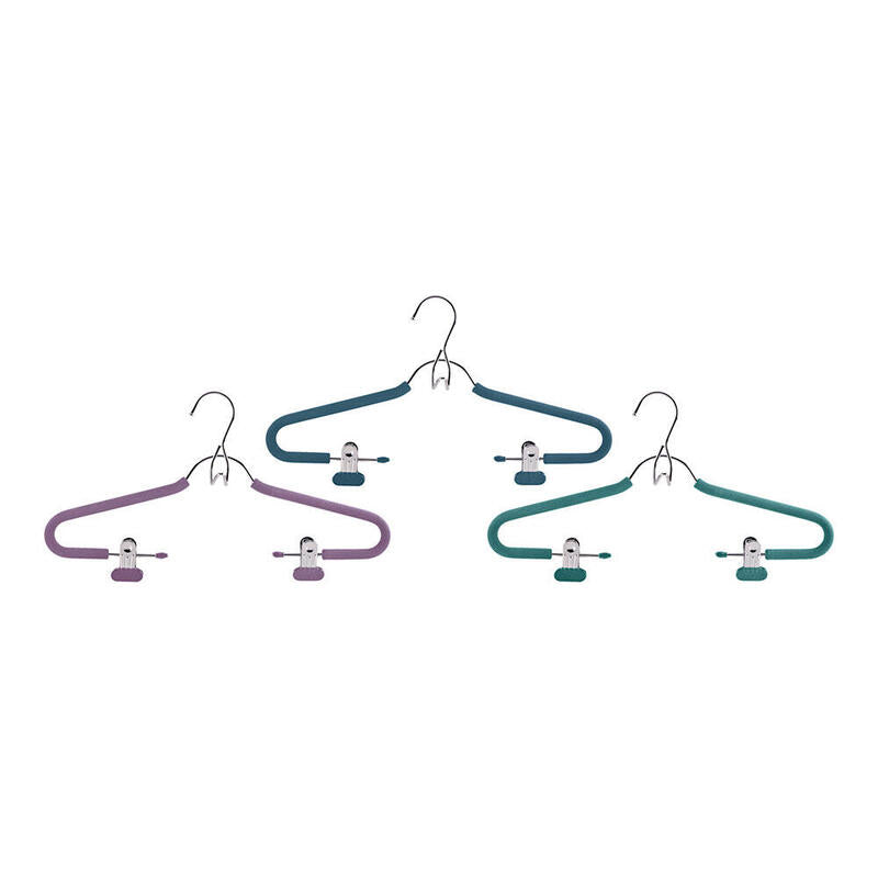 Pack De 2 Unidades - Percha Cromo-Espuma Con 2 Pinzas