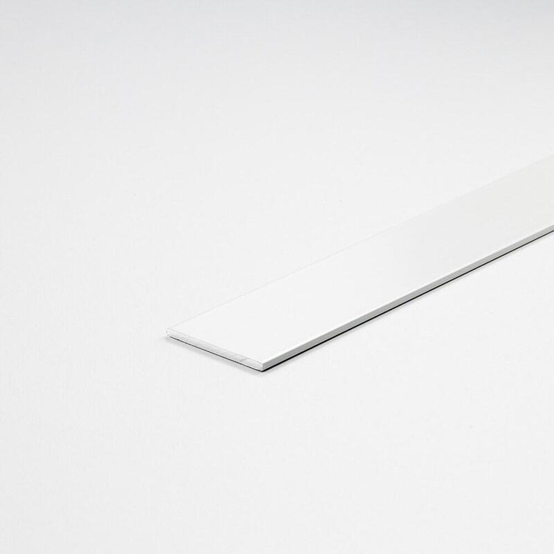 Pack De 2 Unidades - Perfil Bricolaje Pletina Aluminio Pintado Blanco 1000 X 25 X 2 Mm