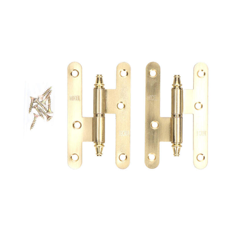 Pack De 2 Unidades - Pernio Con Remate Pn03 Izquierda 100x58mm Latón Satinado
