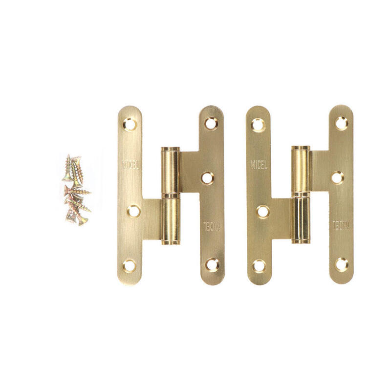 Pack De 2 Unidades - Pernio Sin Remate Pn04 Izquierda 100x58mm Latón Satinado