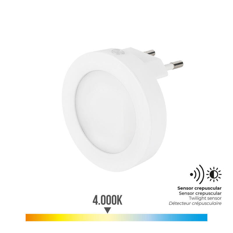 Pack De 2 Unidades - Piloto Noche Led Redondo 0,5 W 5 Lm 4000 K