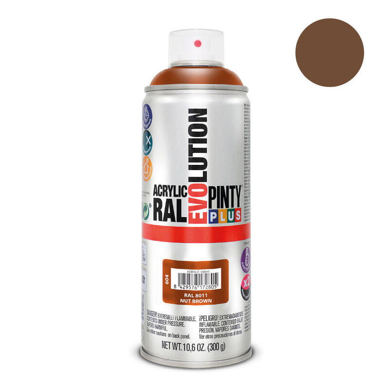 Pack De 2 Unidades - Pintura En Spray Pintyplus Evolution 520cc Ral 8011 Pardo Nuez