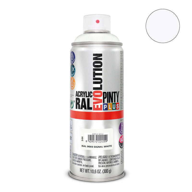 Pack De 2 Unidades - Pintura En Spray Pintyplus Evolution 520cc Ral 9003 Blanco Señales