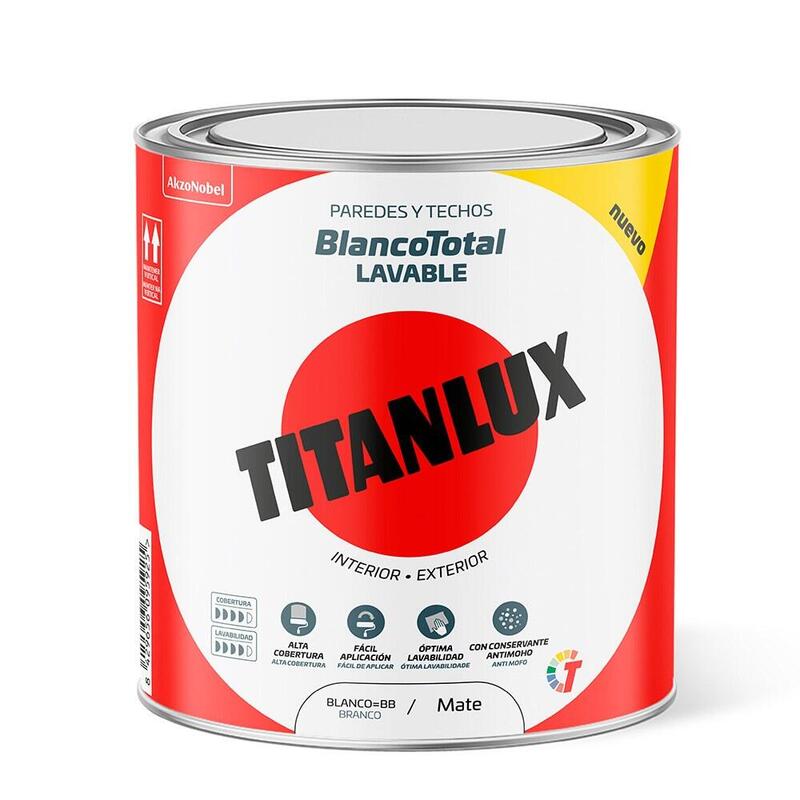 Pack De 2 Unidades - Pintura Plástica Acrílica Estirenada Interior/Exterior Blanco Total 0,75 L