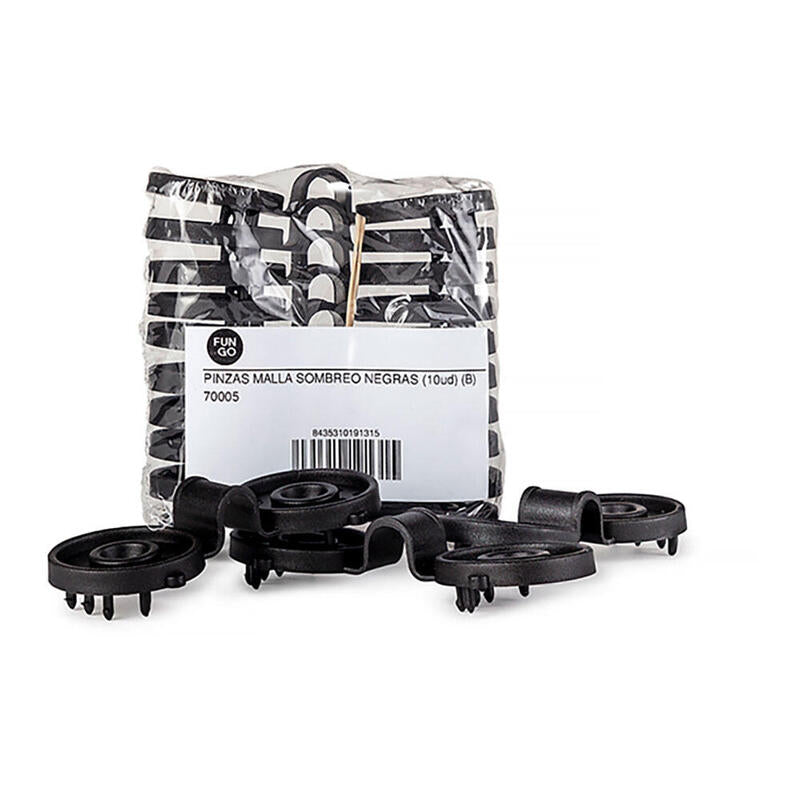 Pack De 2 Unidades - Pinzas Para Malla Sombreo, Negras, 10 Uds