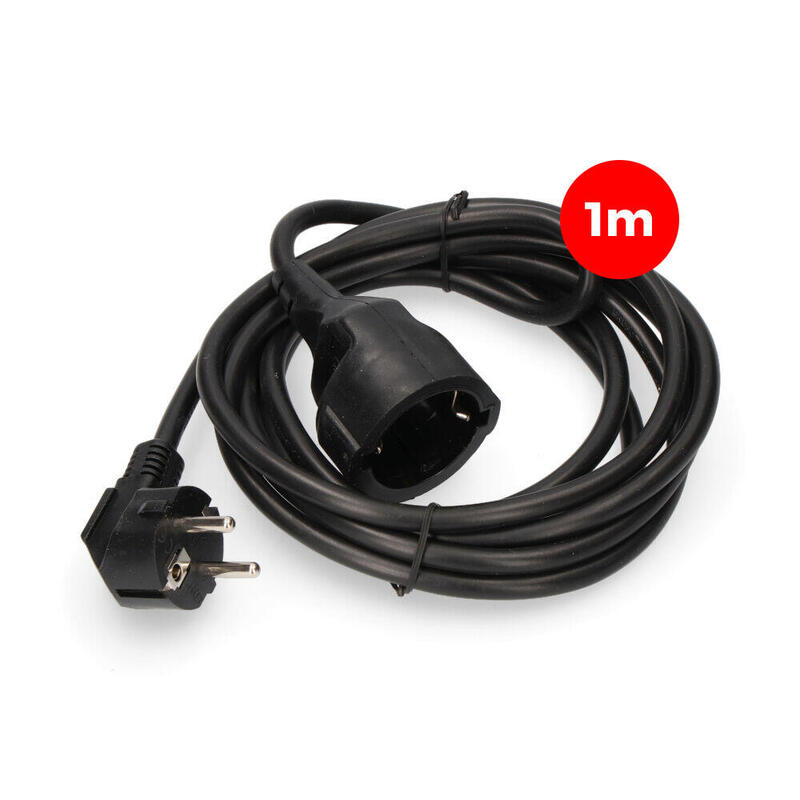 Pack De 2 Unidades - Prolongación Manguera 3x1,5mm T/Tl 1m Negra Edm