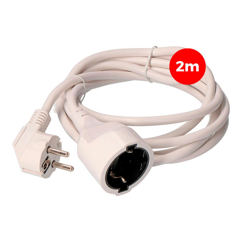 Pack De 2 Unidades - Prolongación Manguera 3x1,5mm T/Tl 2m Blanca Edm