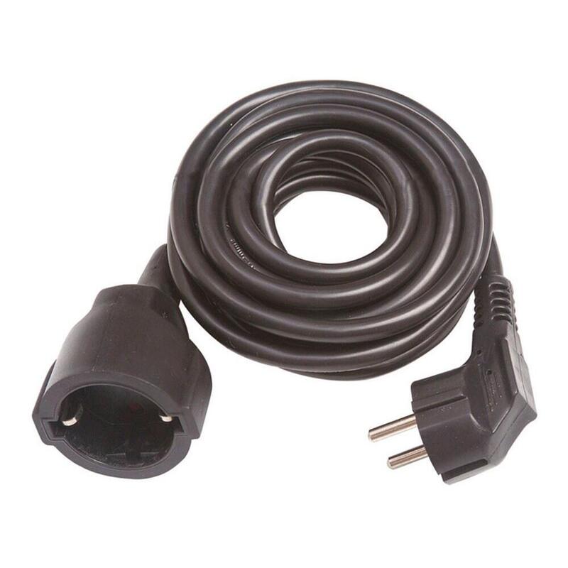Pack De 2 Unidades - Prolongador Con 1 Toma, 16a 250v~, Ip20, Cable H05vv-F 3g1,5mm², 3 M, Negro