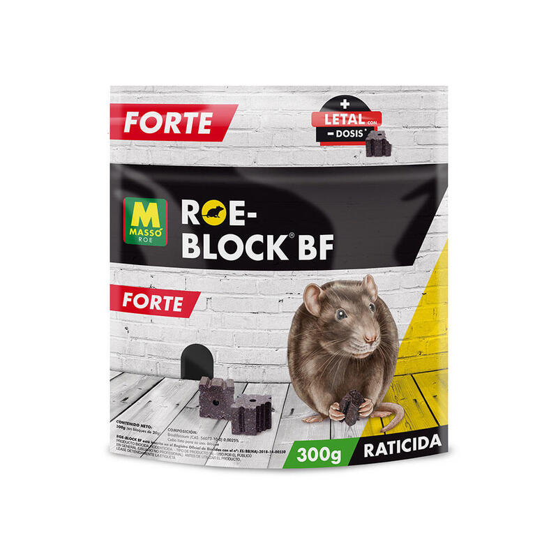 Pack De 2 Unidades - Raticida Roe-Block Forte Bf 300 G