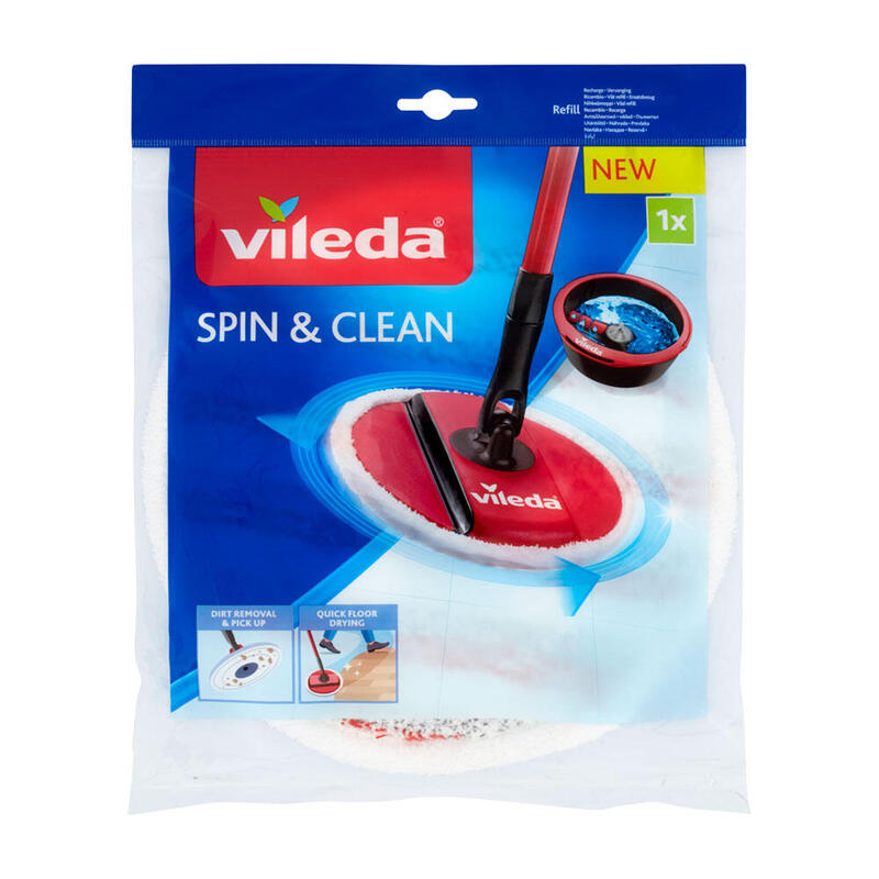Pack De 2 Unidades - Recambio Fregona Giratoria Spin & Clean 161822 Vileda