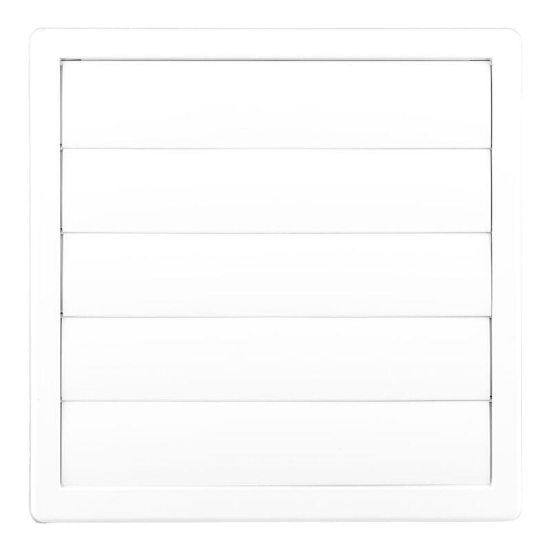 Pack De 2 Unidades - Rejilla Ventilación Cuadrada Empotrable Con Lamas Móviles 170x170mm Enclavamiento Ø120mm Abs Blanca