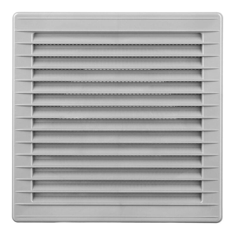 Pack De 2 Unidades - Rejilla Ventilación Cuadrada Empotrable Ø 100mm Con Mosquitera 170x170x11,5mm Abs Gris