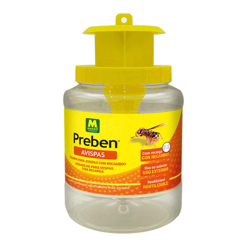 Pack De 2 Unidades - Trampa Reutilizable Avispas, Bote Con Recambio Incluido