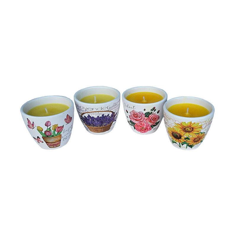 Pack De 2 Unidades - Vela Citronela De Terracota Provenzal Modelos Variados