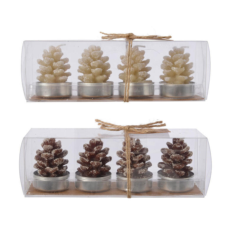 Pack De 2 Unidades - Vela En Forma De Piña, 2 Modelos. Ø3,5x5,5cm. Basics