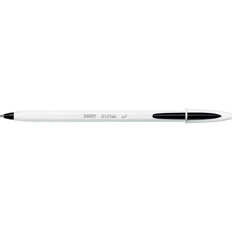 Pack De 20 Unidades Bic Cristal Up Boligrafo De Bola - Punta De 1.2mm - Tinta Con Base De Aceite - Cuerpo Blanco -